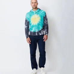 MONROW Sunburst Tie Dye Pullover Hoody YELLOW/TEAL/FADEDBLACK Shop